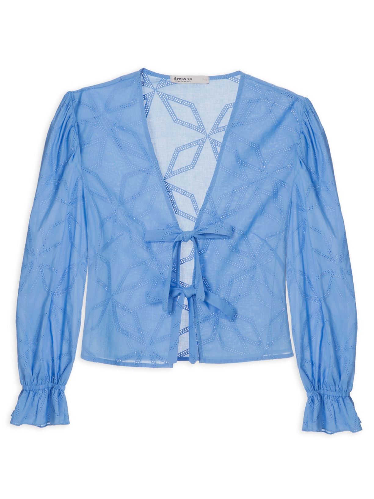 Camisa Feminina Laise Bordada - Azul