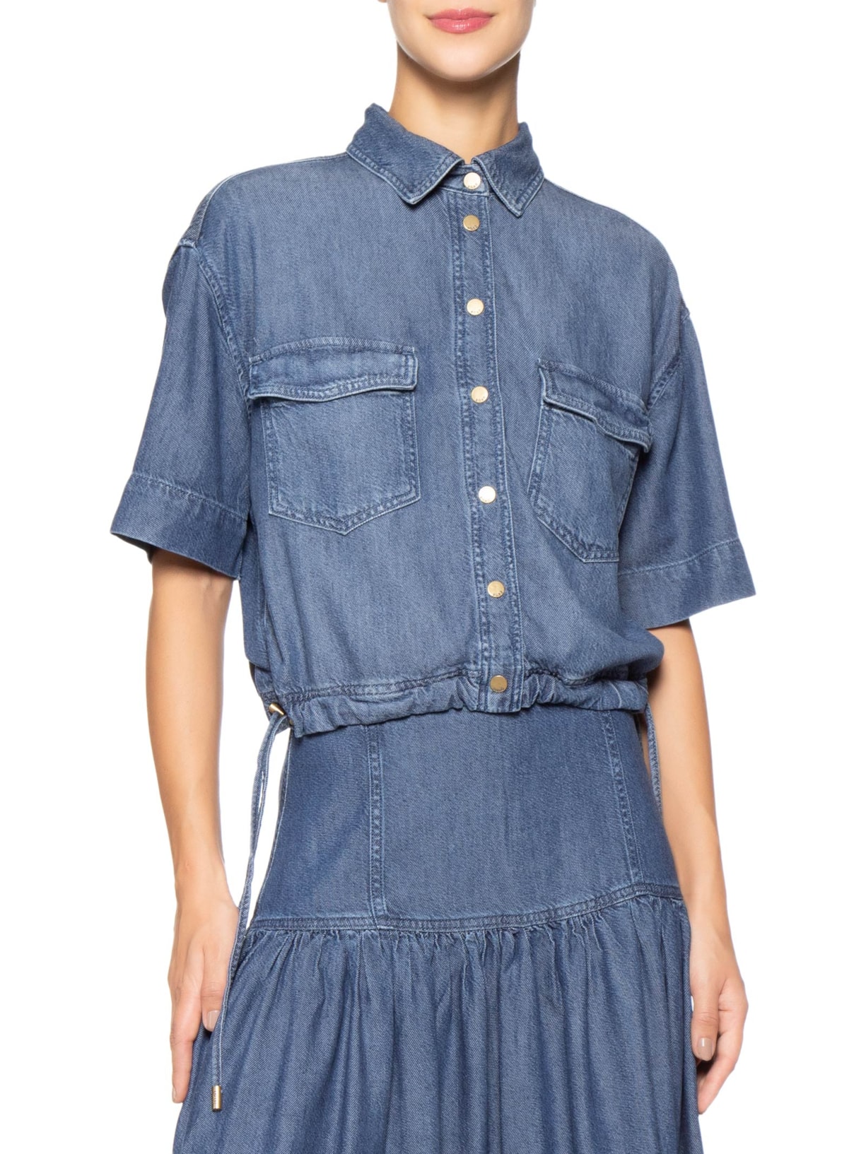 Camisa Feminina Lea Fluity Dark Azul Bo.bô