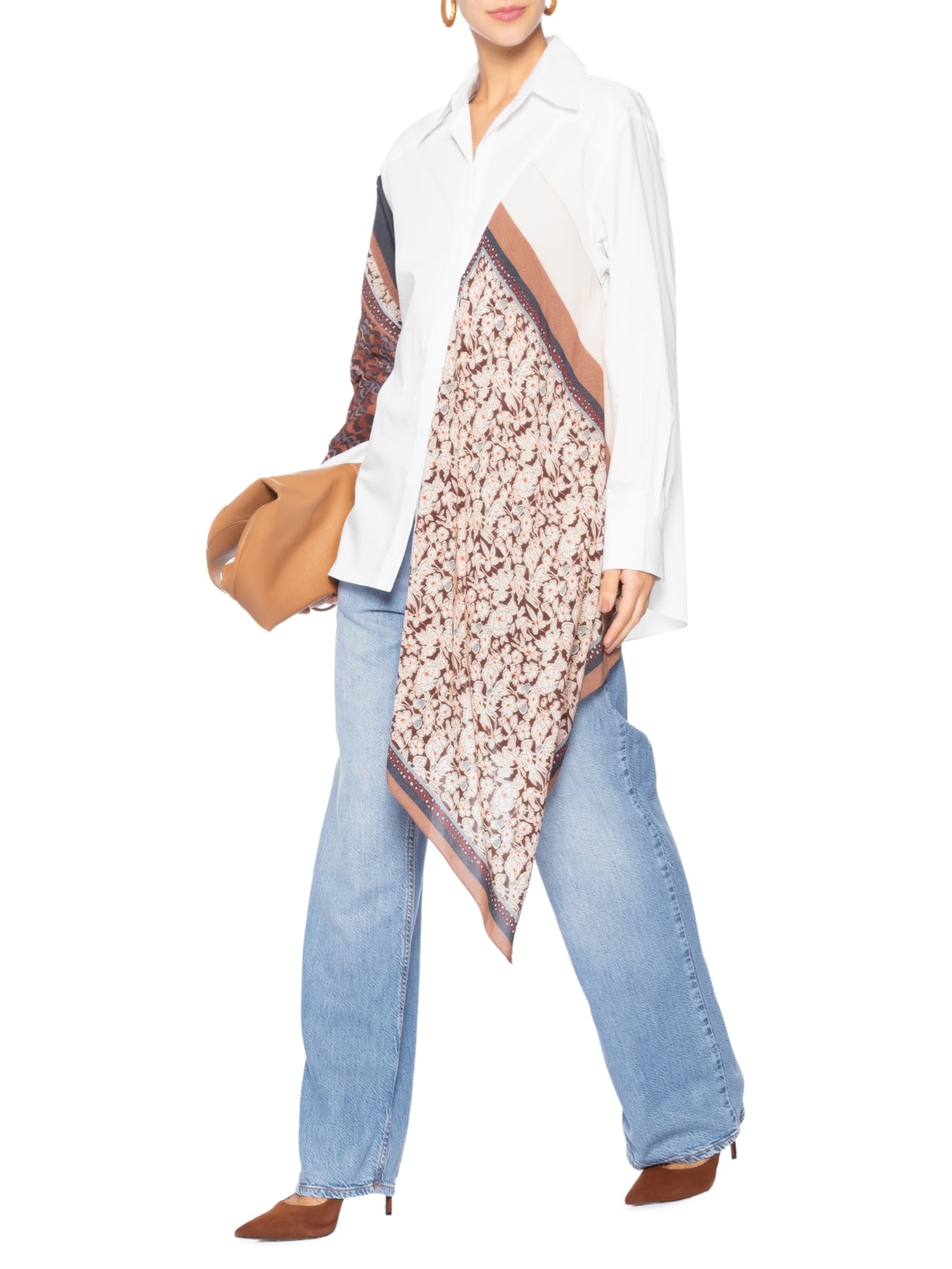 Camisa Feminina Lenços Aplicados Branco Animale
