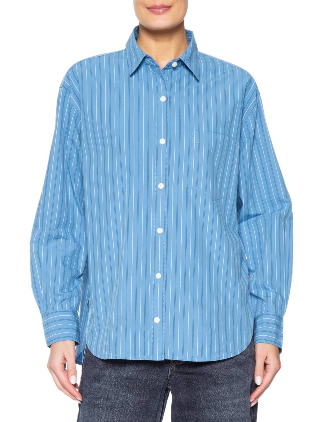 Camisa Feminina Levi's Harlie Boyfriend Shirt Azul Levi's