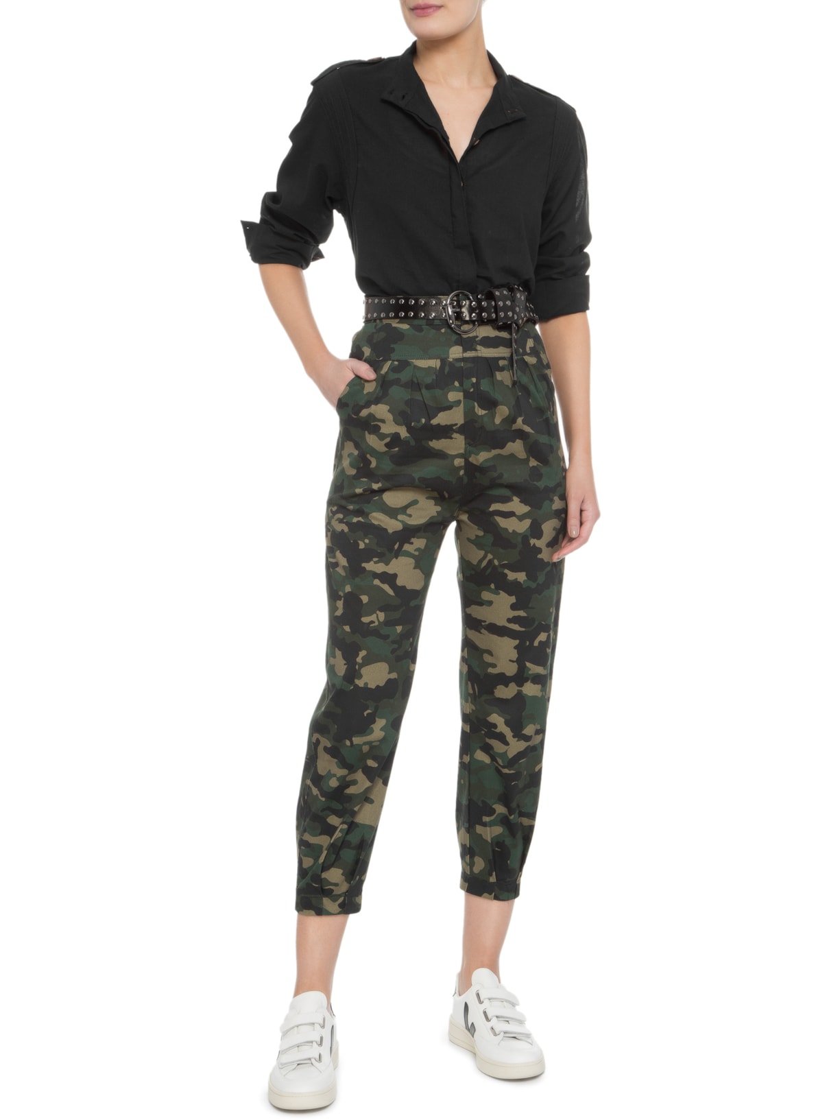 Camisa Feminina Lica Manga Longa Preto Pade D