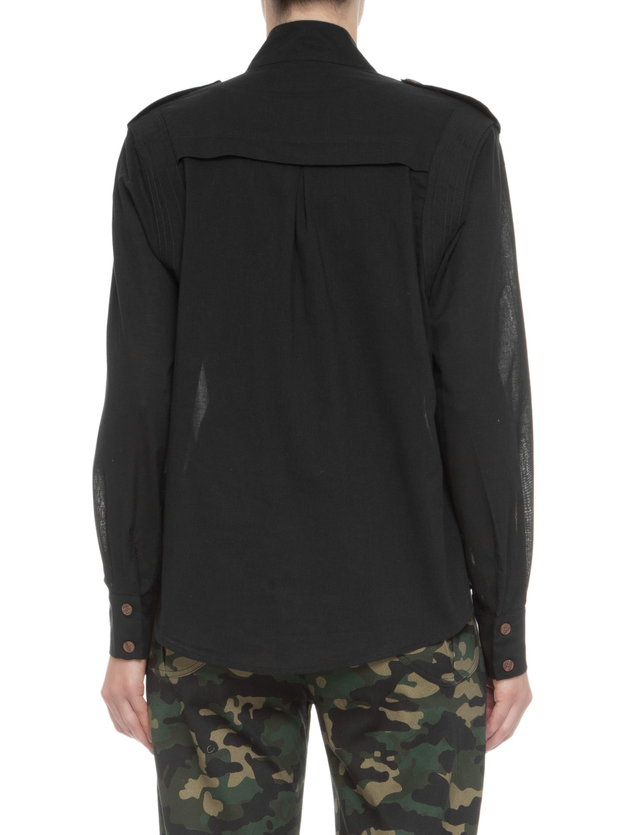 Camisa Feminina Lica Manga Longa Preto Pade D