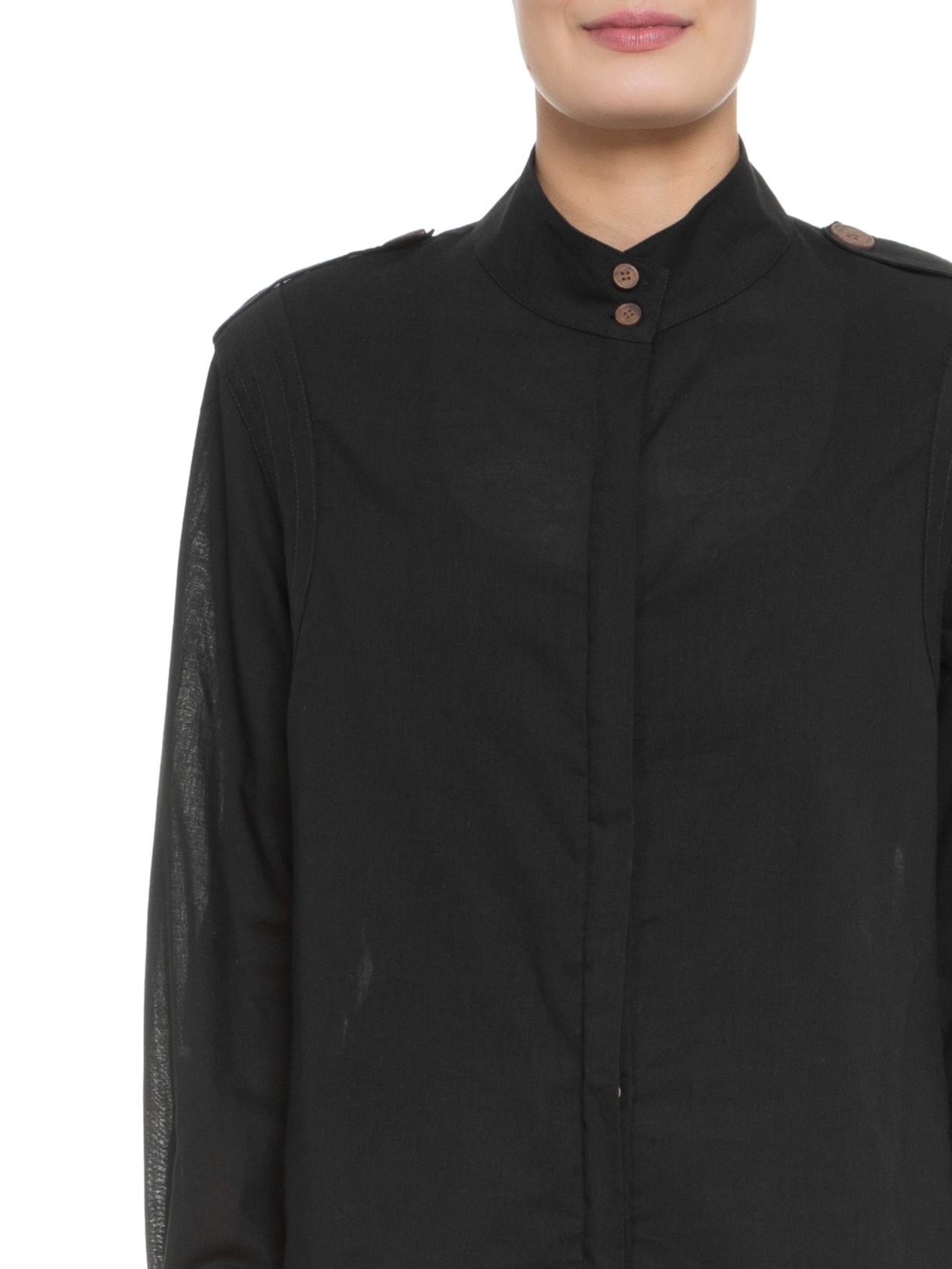 Camisa Feminina Lica Manga Longa Preto Pade D