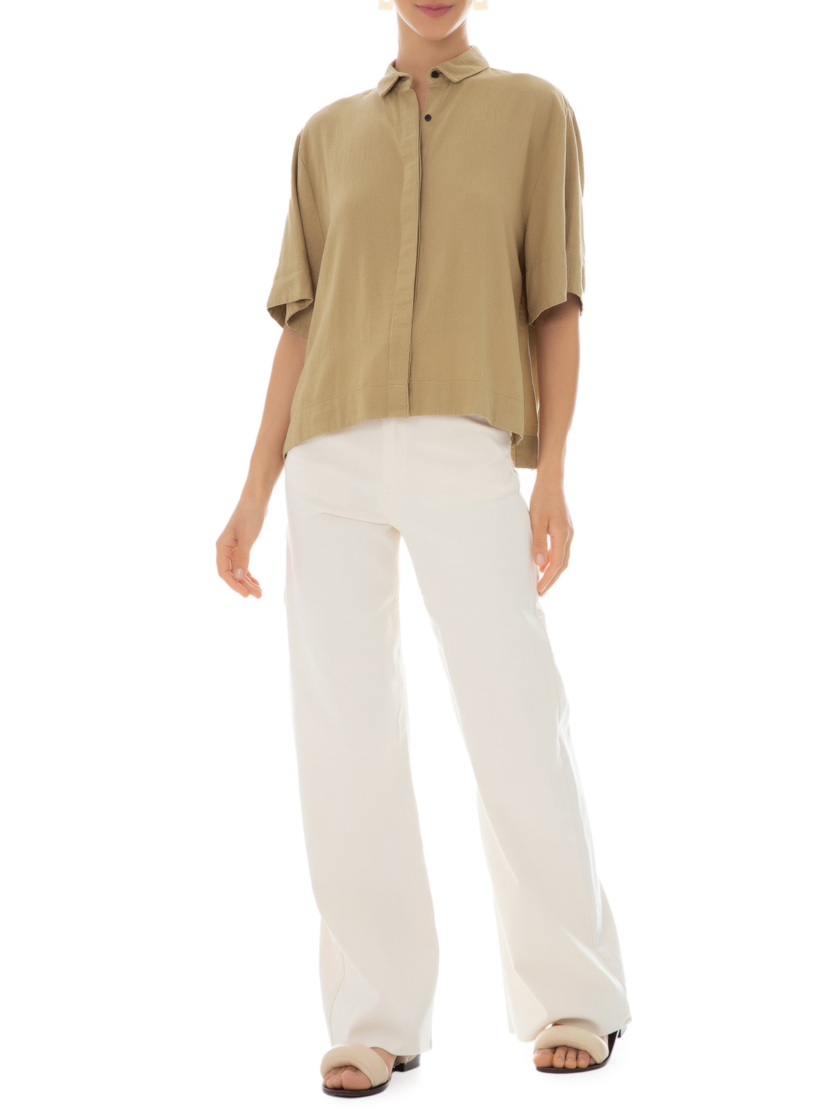 Camisa Feminina Linen Marrom Osklen