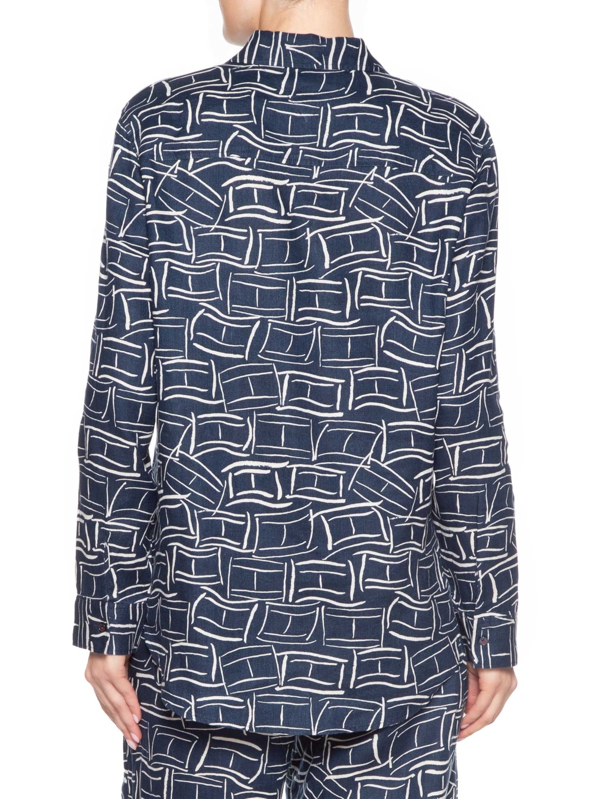 Camisa Feminina Linen Relaxed Azul Tommy Hilfiger