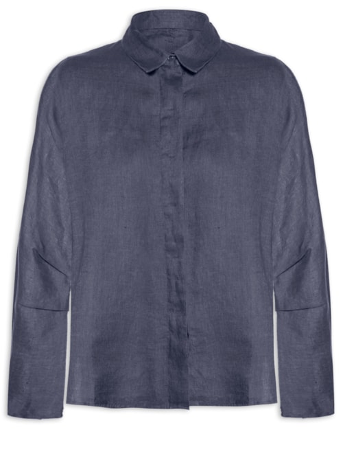 Camisa Feminina Linen Stone - Azul