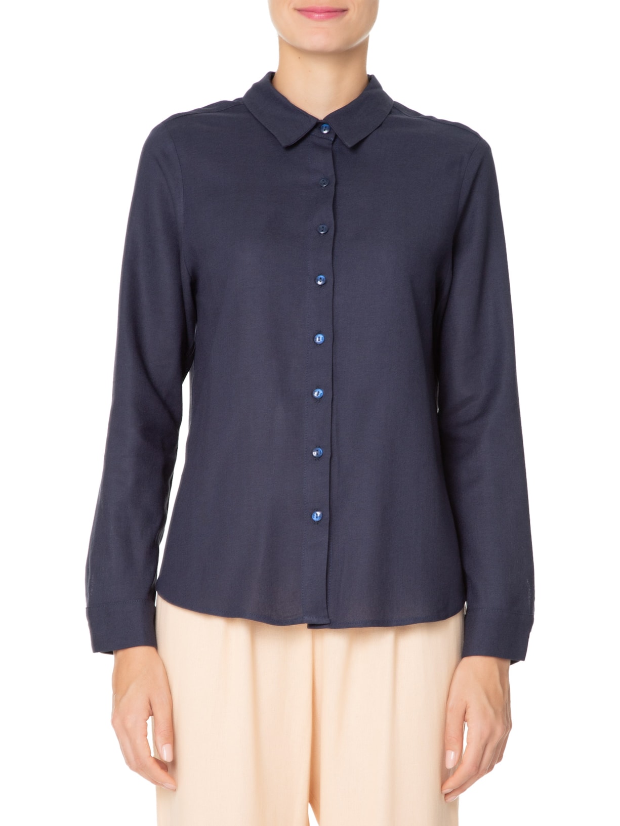 Camisa Feminina Linho Azul Maria Filó