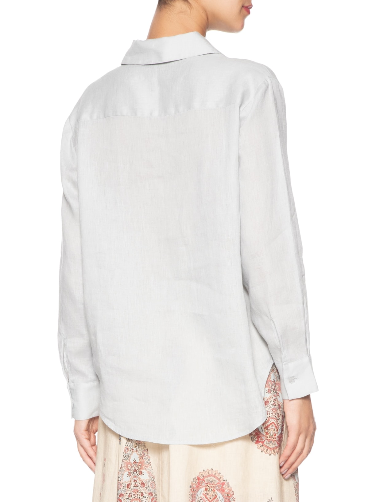 Camisa Feminina Linho Azul Maria Filó