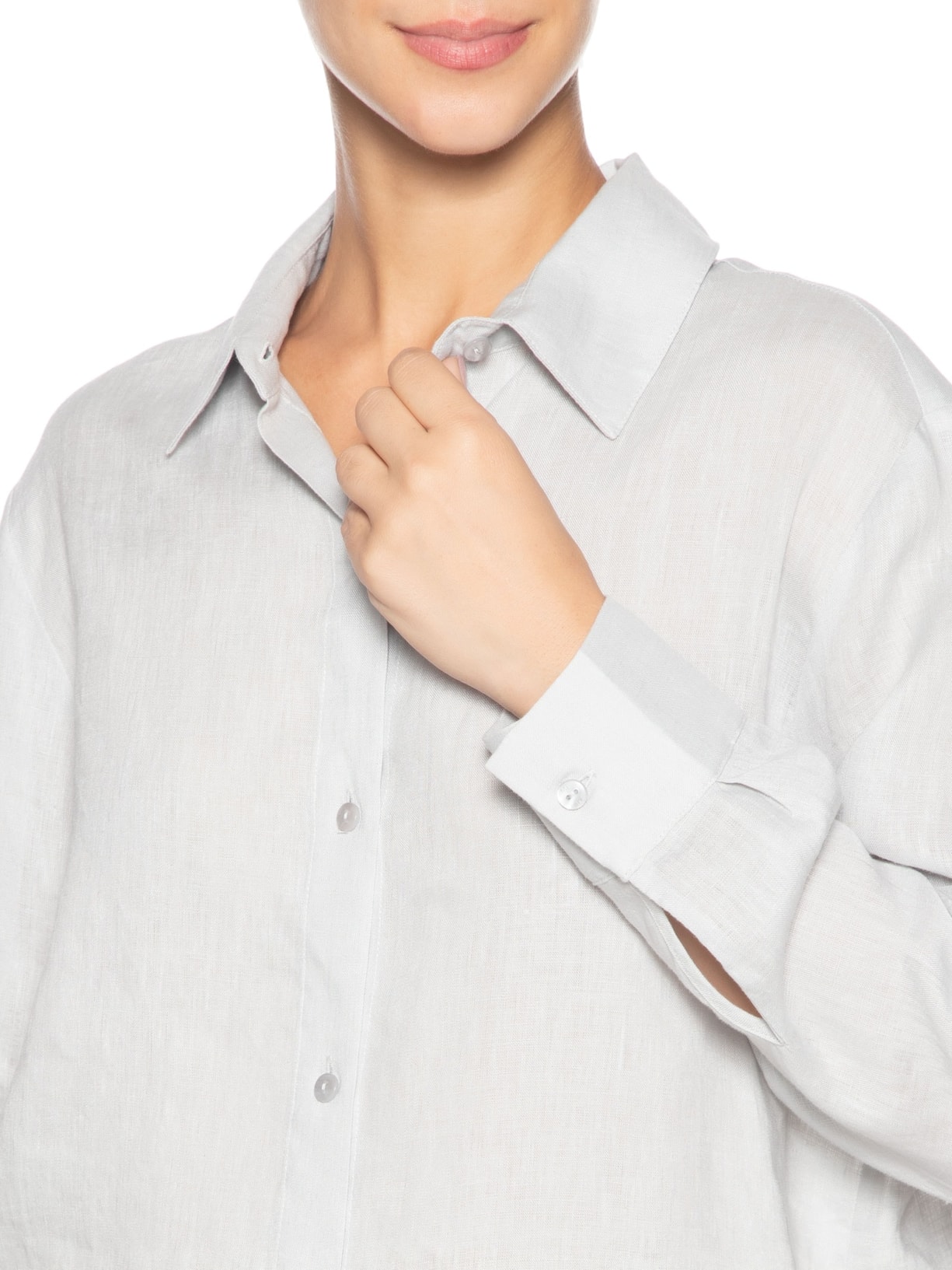 Camisa Feminina Linho Azul Maria Filó