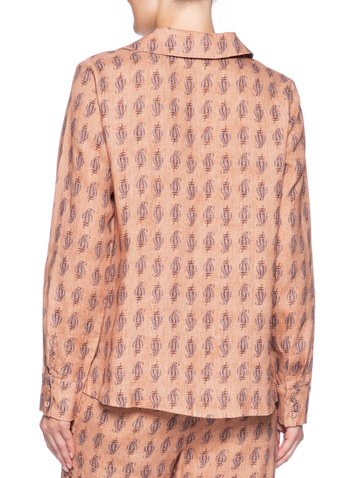 Camisa Feminina Linho Estampa Hippie Compose Ginger Rosa Maria Filó