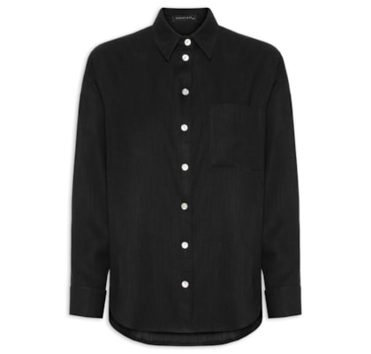 Camisa Feminina Linho - Preto