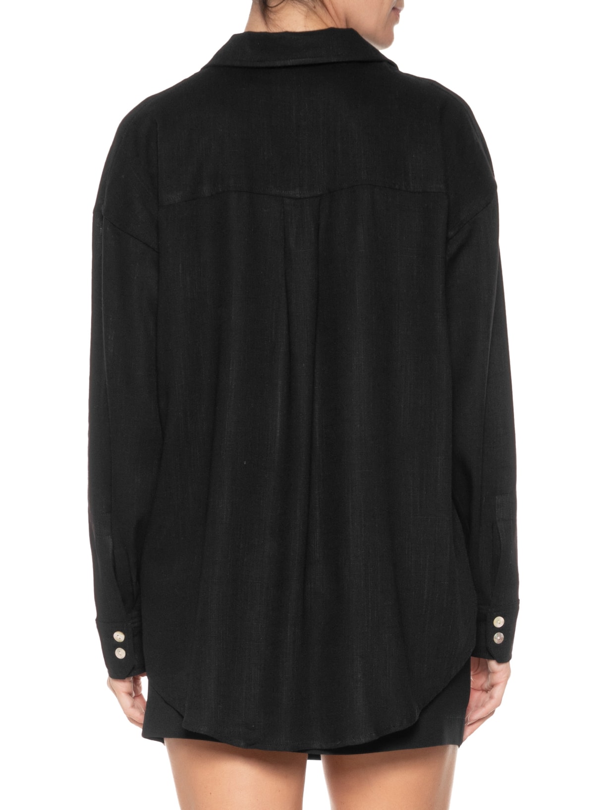 Camisa Feminina Linho Preto Market 33