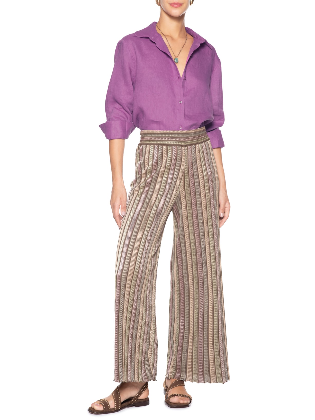 Camisa Feminina Linho Roxo Maria Filó