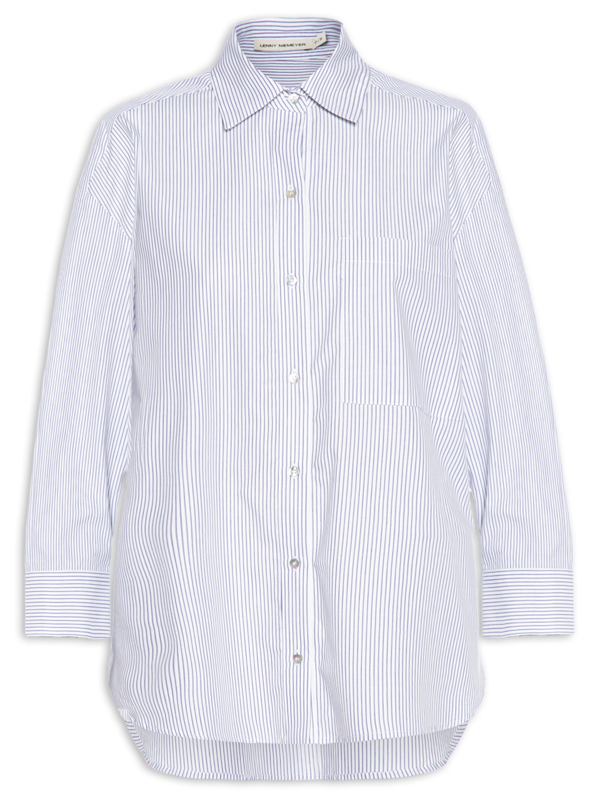 Camisa Feminina Listra Fio Tinto - Azul