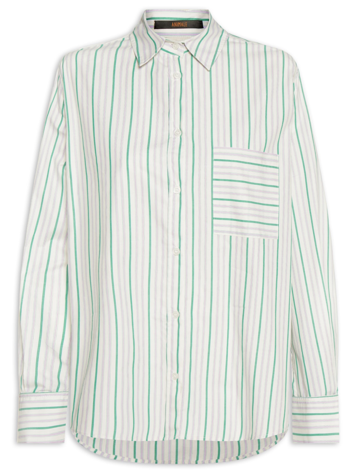 Camisa Feminina Listra Lilás Exotique Verde Animale