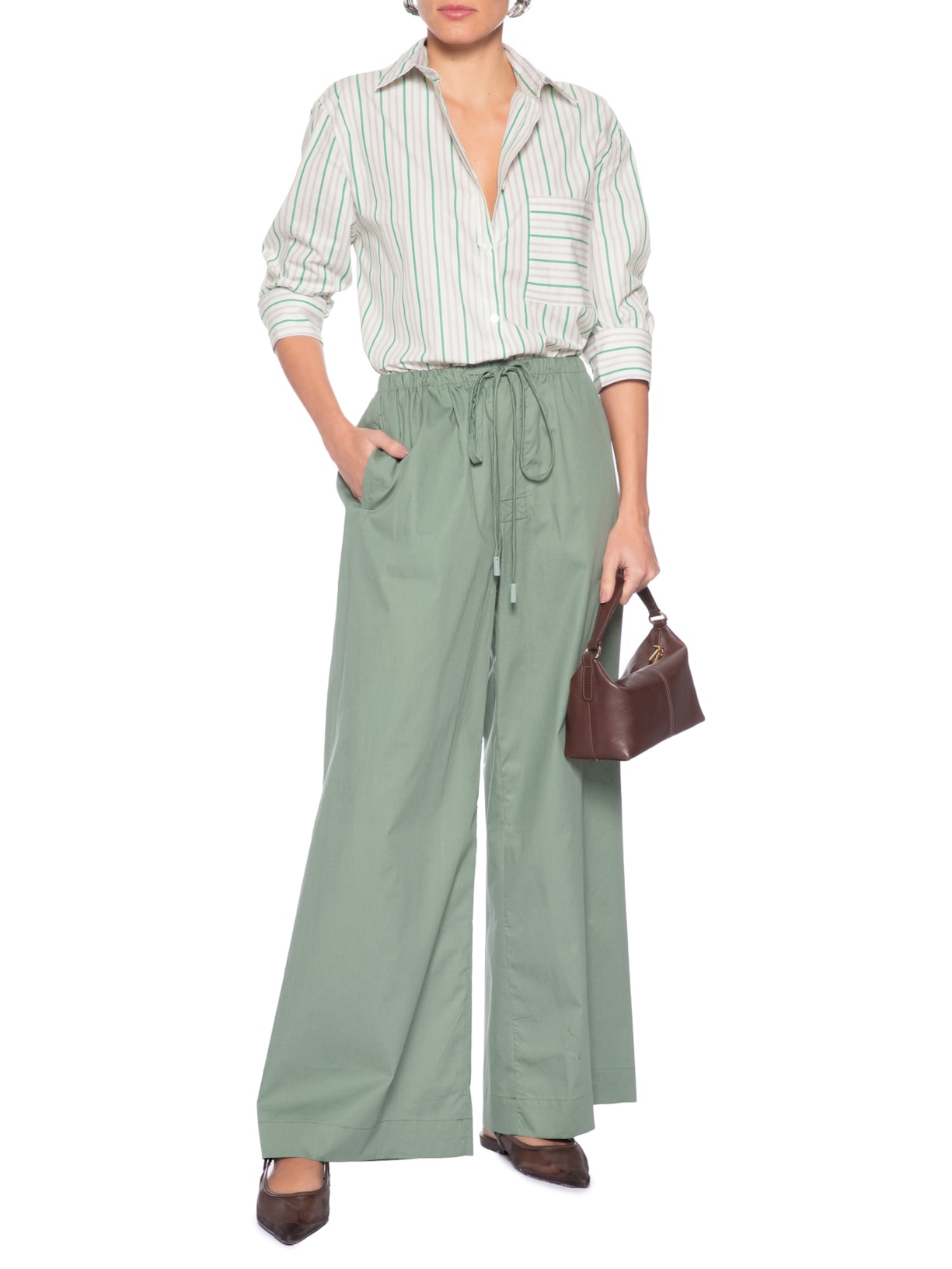 Camisa Feminina Listra Lilás Exotique Verde Animale