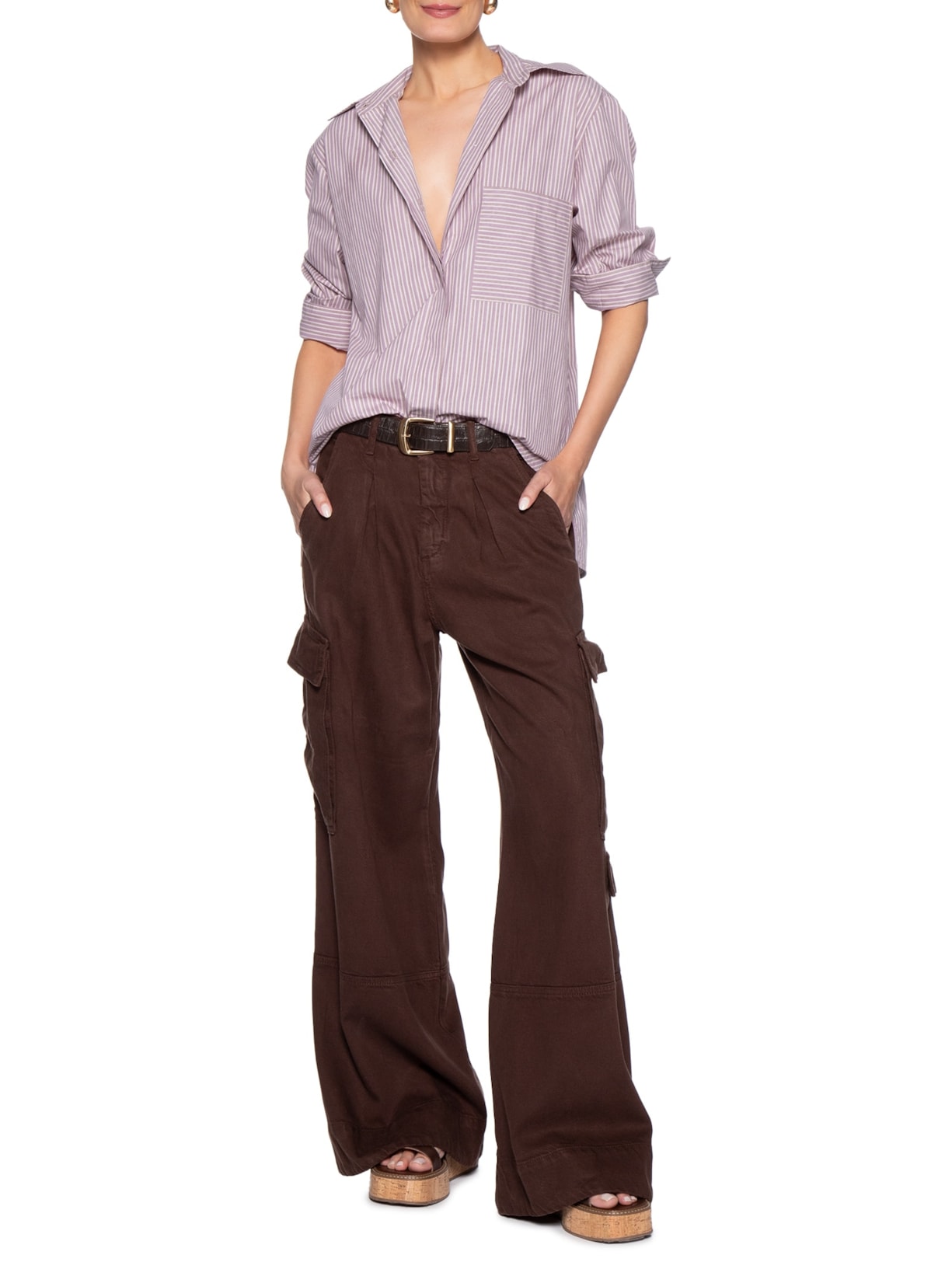 Camisa Feminina Listra Rose Rosa Animale