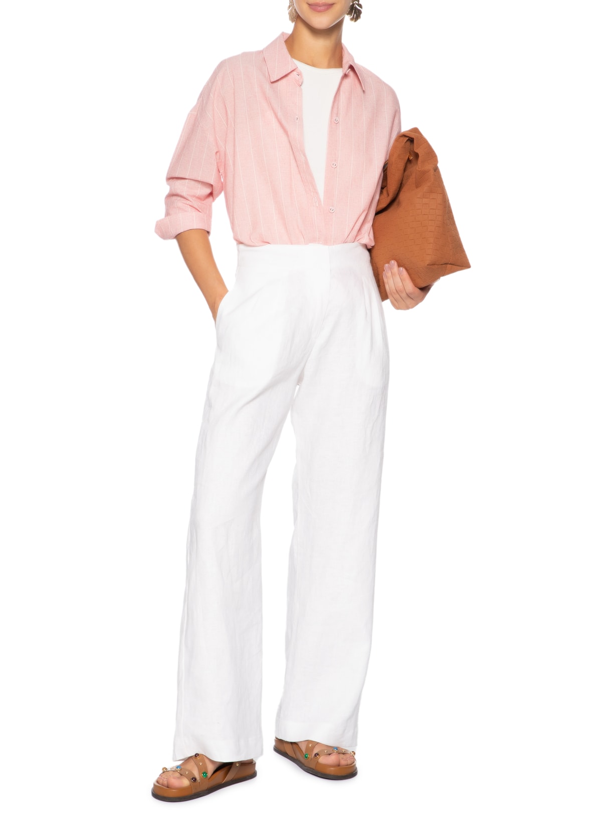 Camisa Feminina Listra Tamara Vermelho Maria Filó