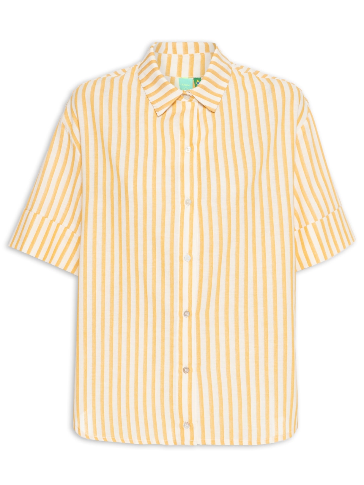 Camisa Feminina Listra Tropical - Amarelo