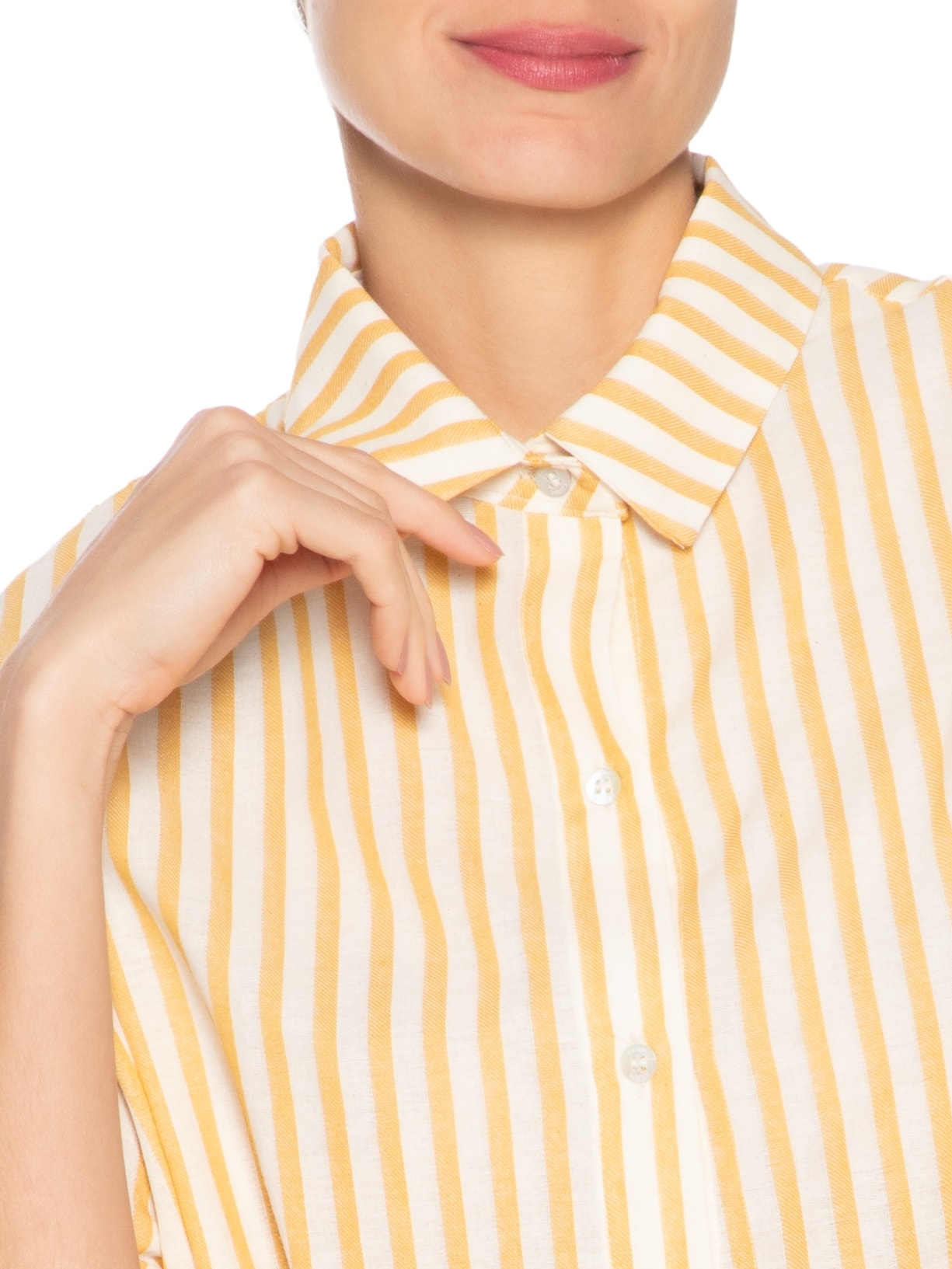 Camisa Feminina Listra Tropical Amarelo Farm