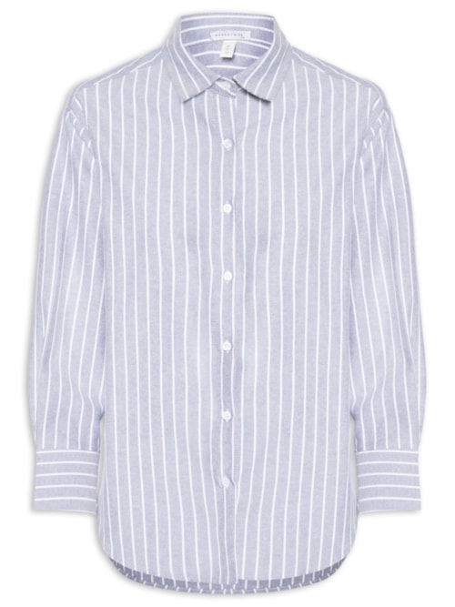 Camisa Feminina Listrada – Cinza