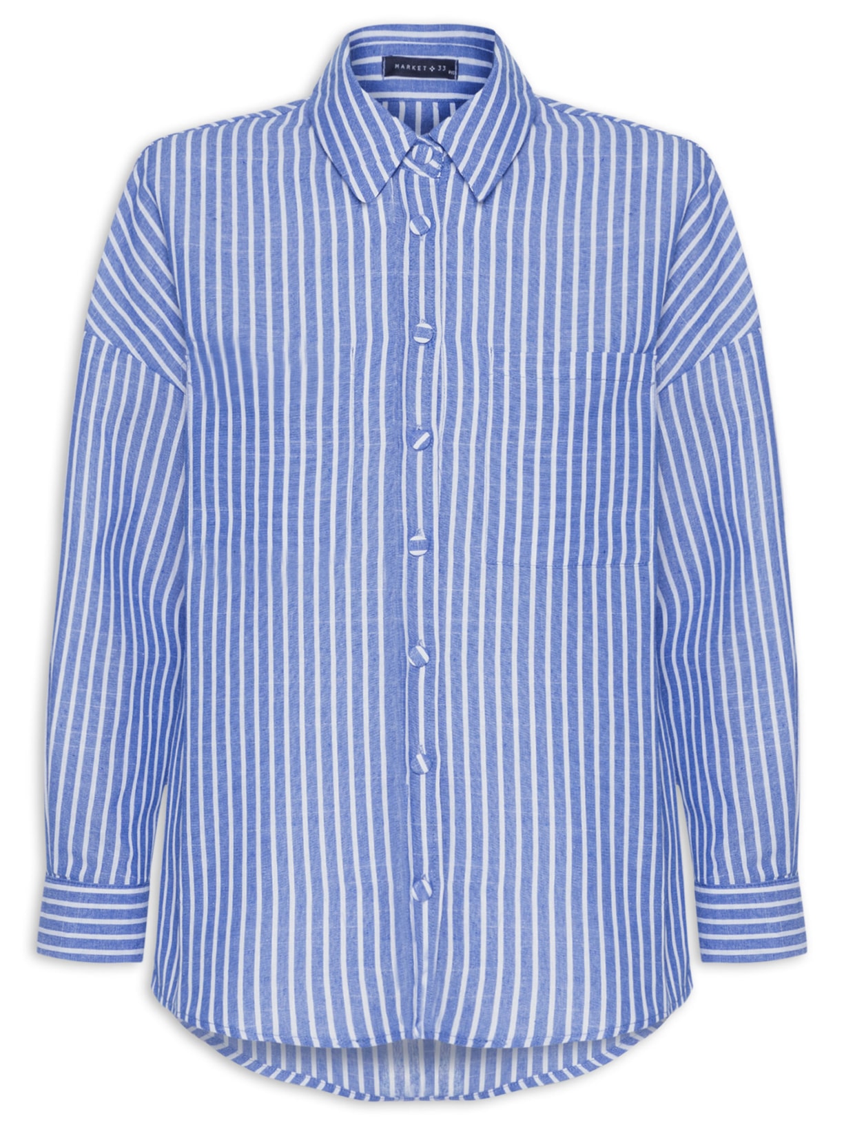 Camisa Feminina Listrada - Azul