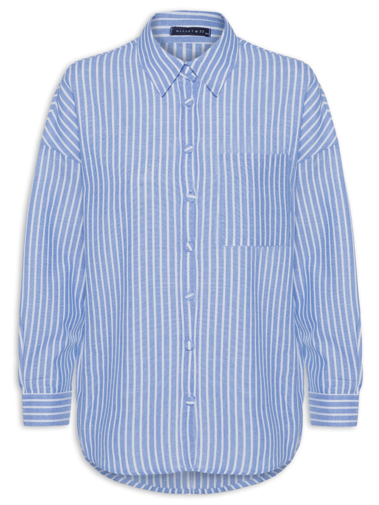 Camisa Feminina Listrada - Azul