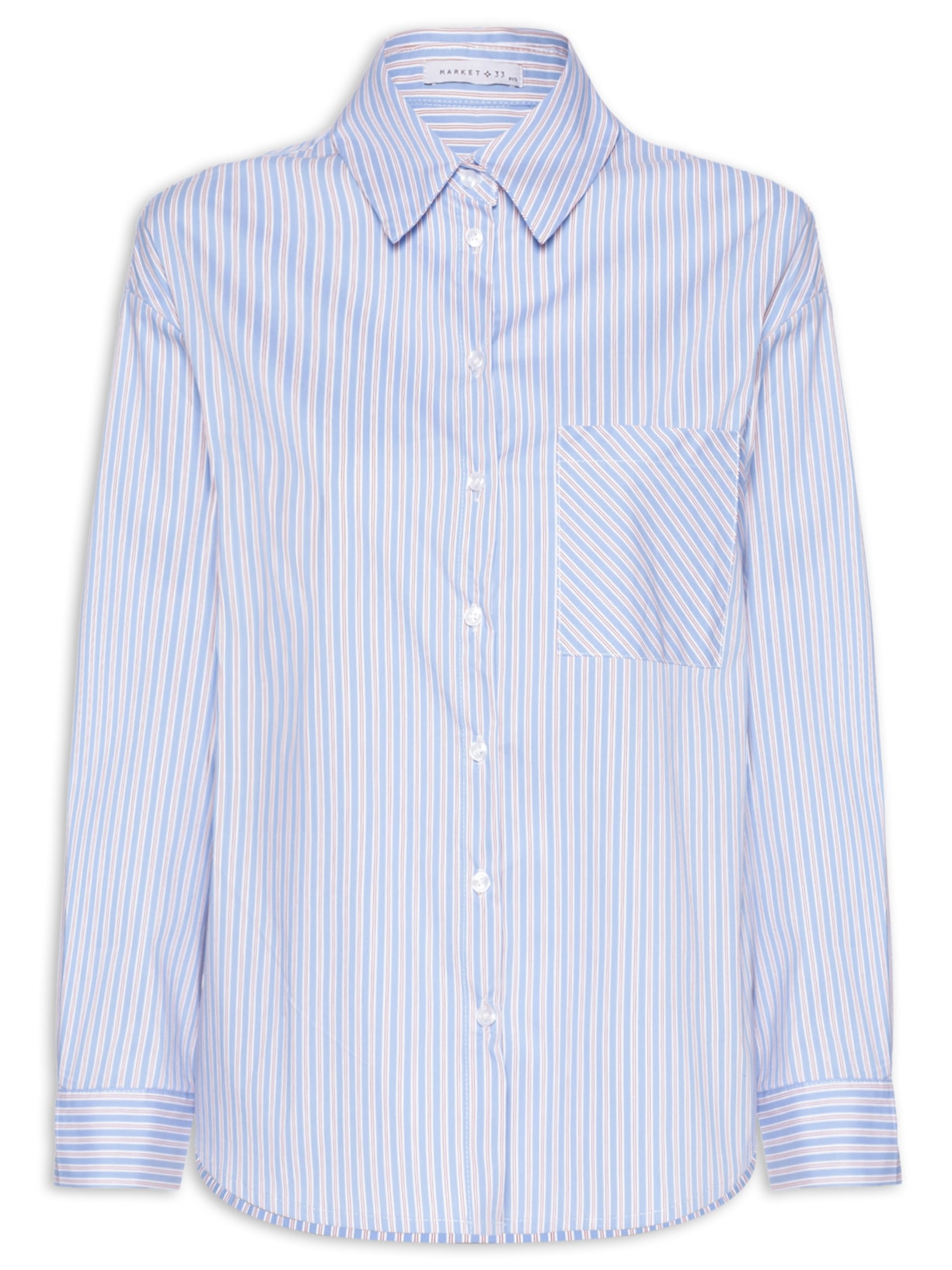 Camisa Feminina Listrada - Azul