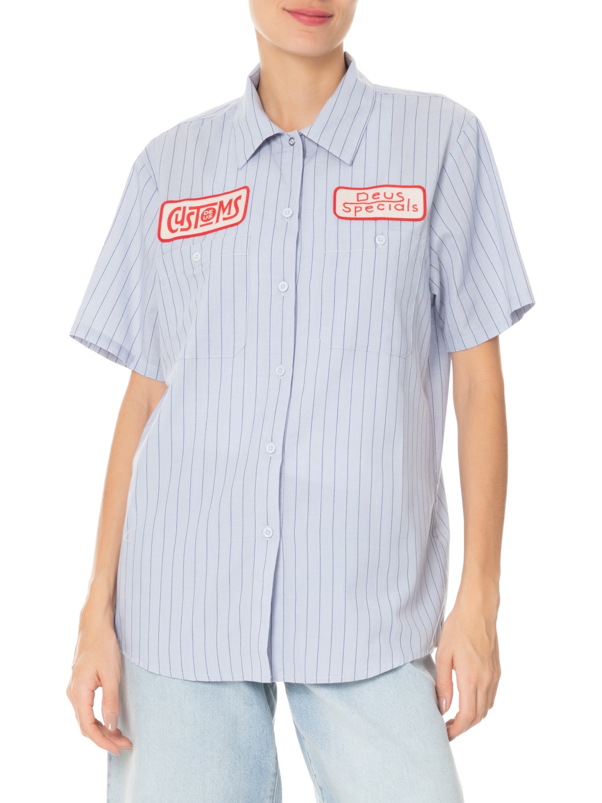 Camisa Feminina Listrada Azul Deus Ex Machina