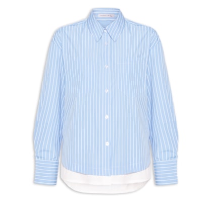 Camisa Feminina Listrada - Azul