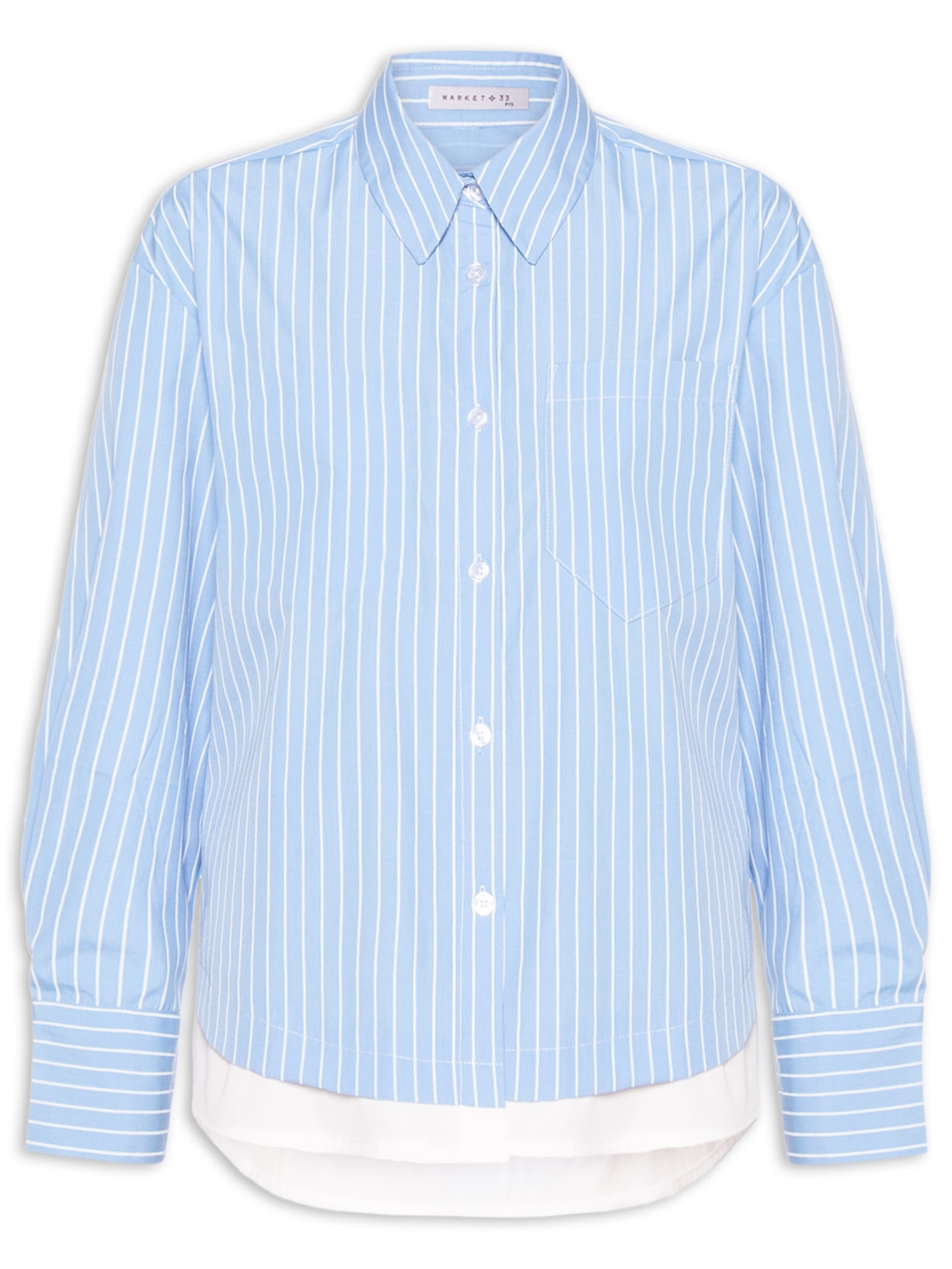 Camisa Feminina Listrada - Azul