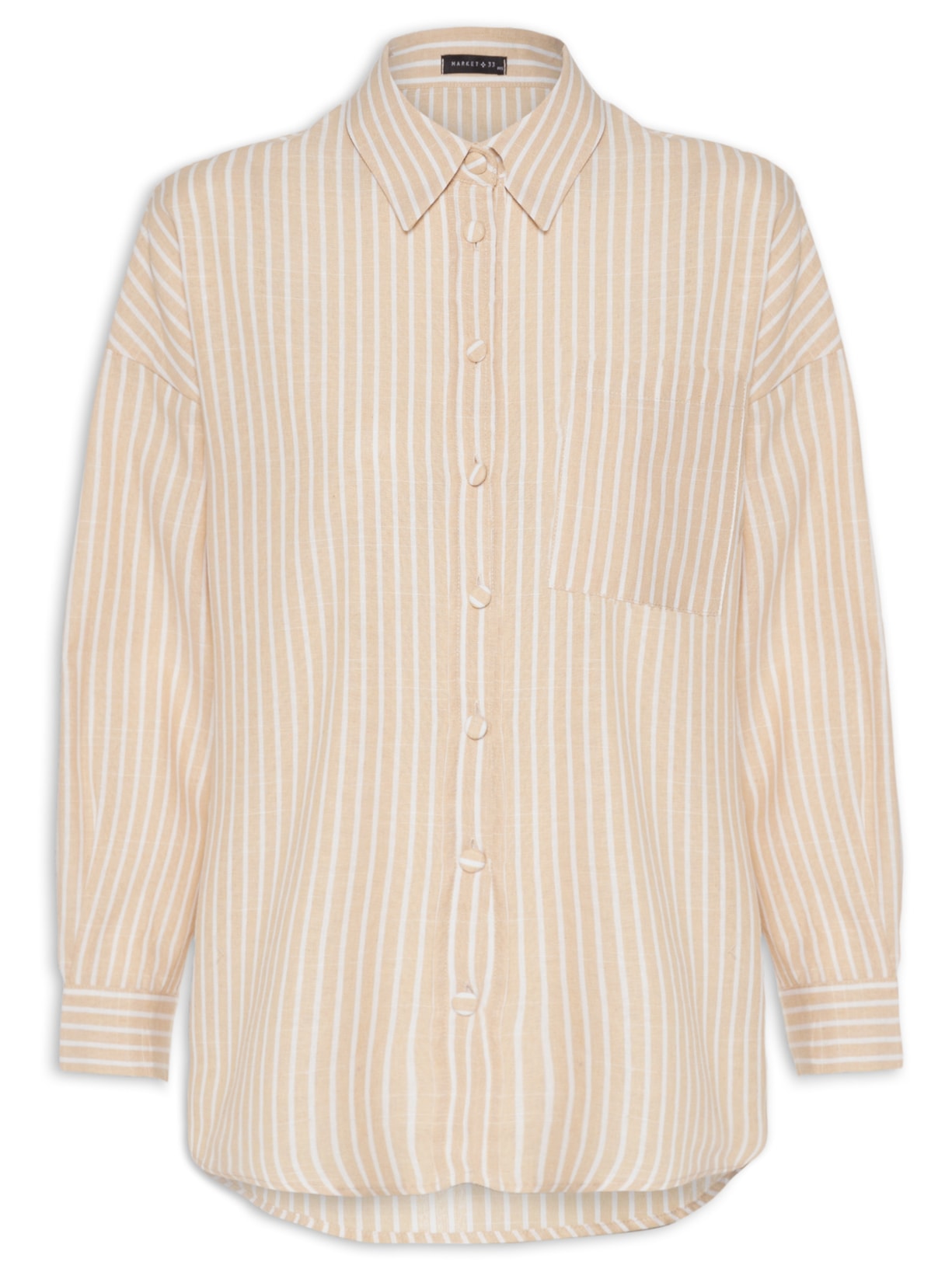 Camisa Feminina Listrada - Bege