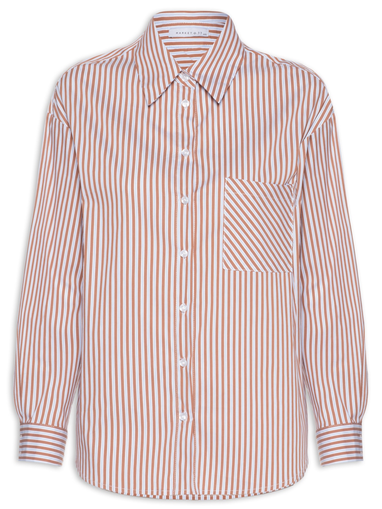 Camisa Feminina Listrada - Marrom