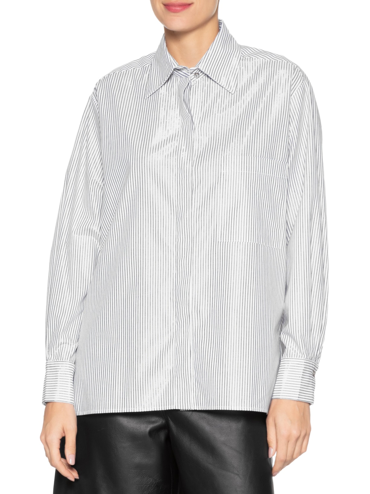 Camisa Feminina Listrada Pb Branco Animale Jeans