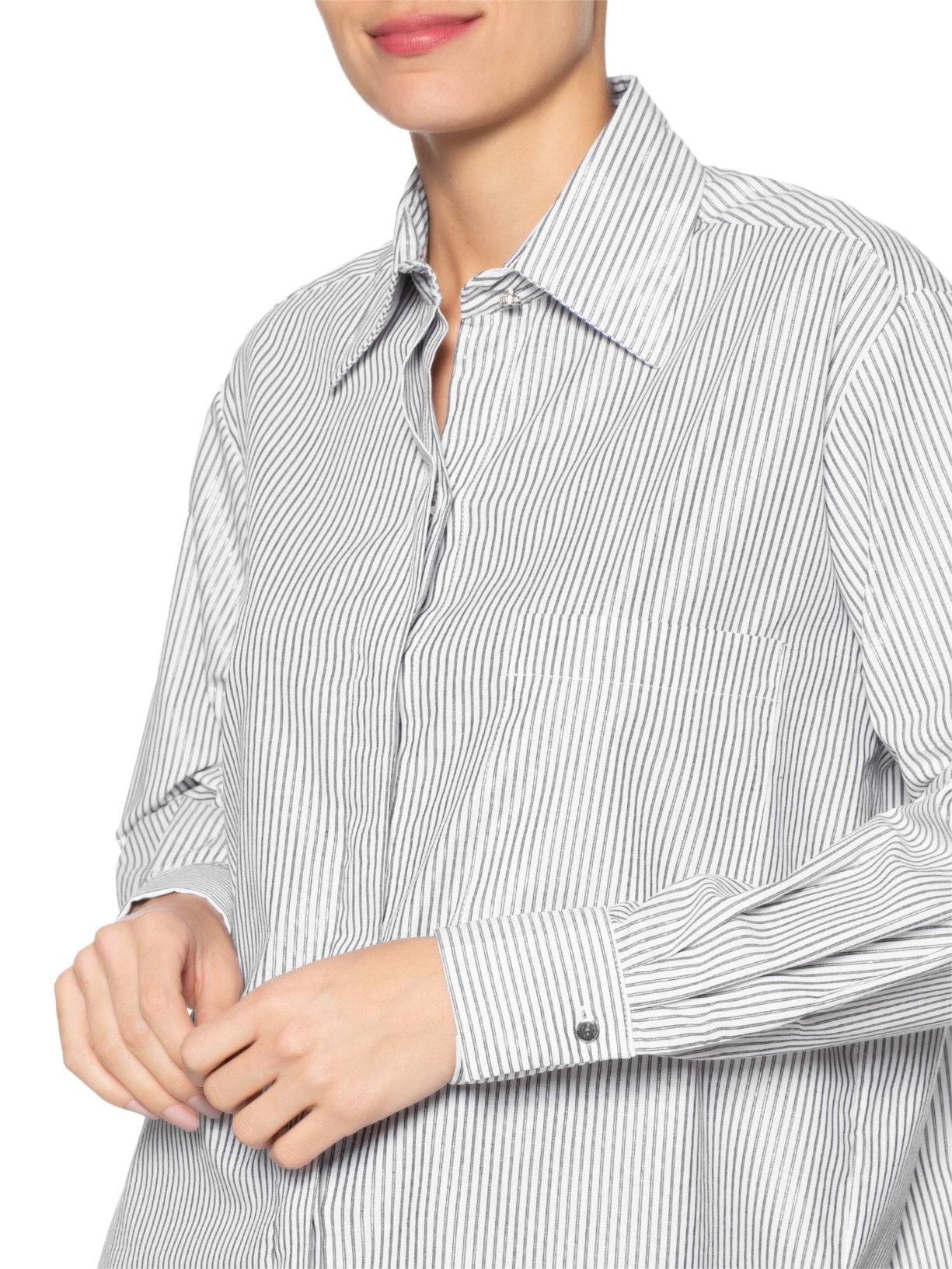 Camisa Feminina Listrada Pb Branco Animale Jeans