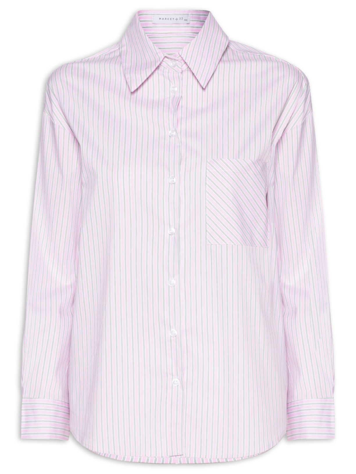 Camisa Feminina Listrada - Rosa