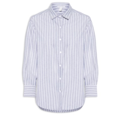 Camisa Feminina Listrada – Cinza