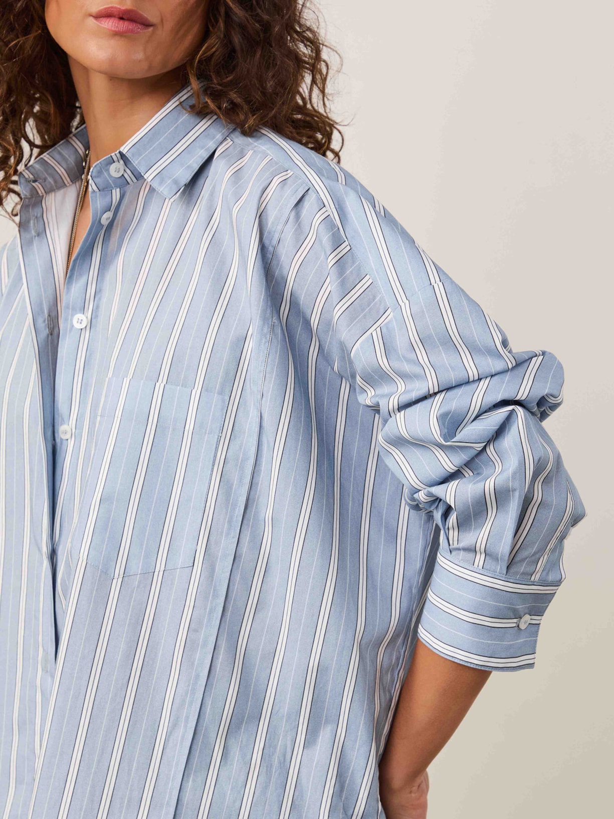 Camisa Feminina Listras Azul Animale