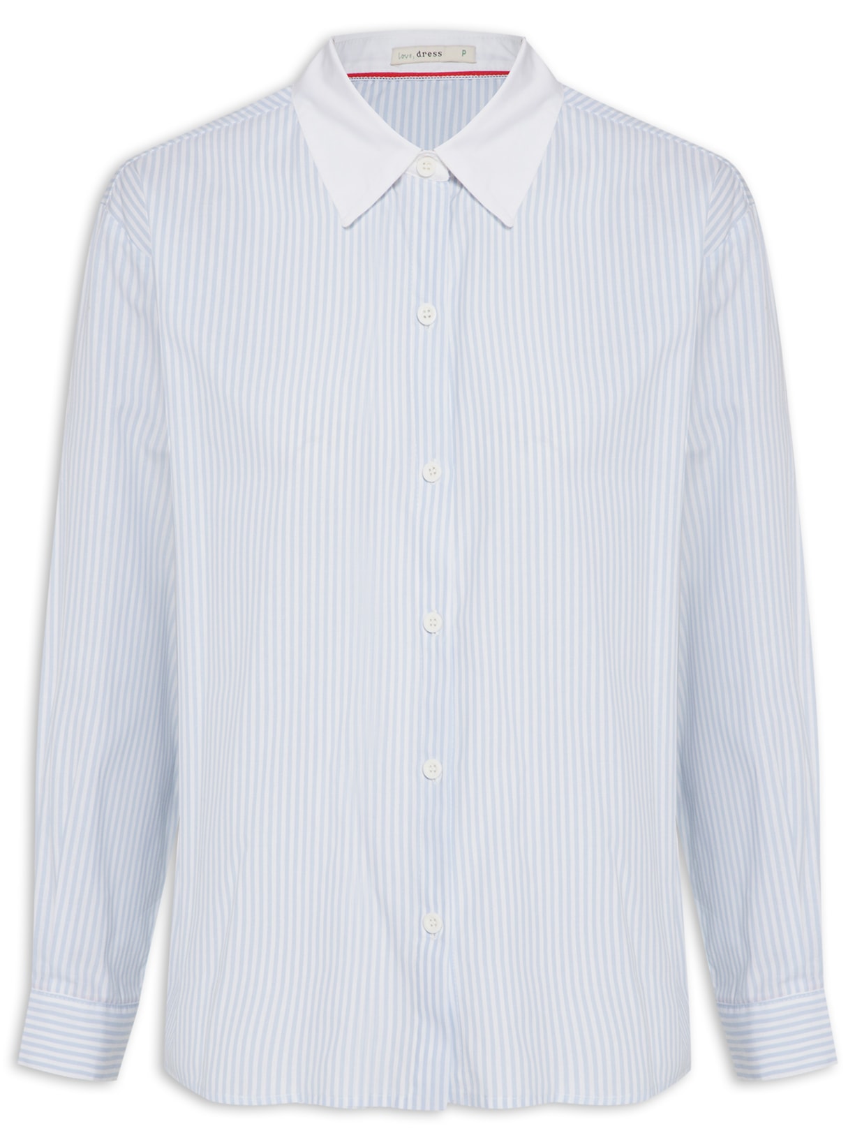 Camisa Feminina Listras Bordada - Azul