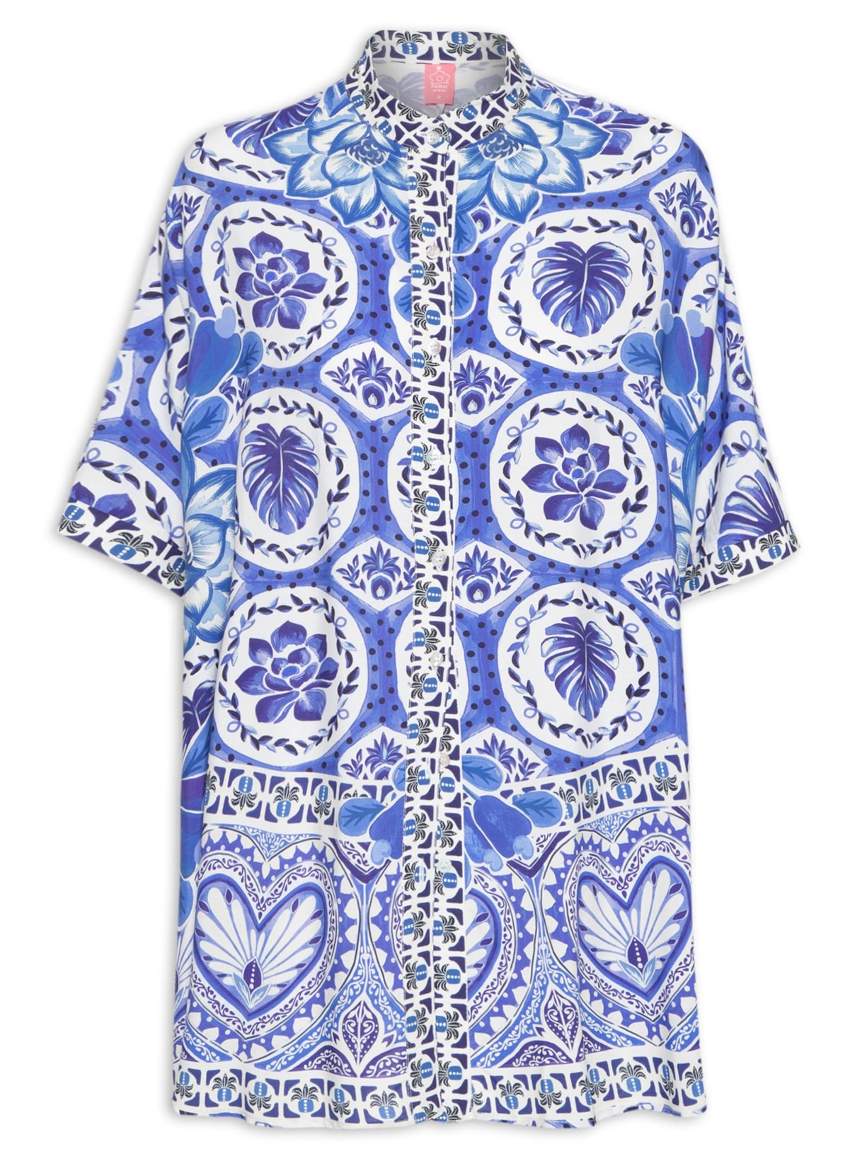 Camisa Feminina Localizada Mania De Azulejo - Azul