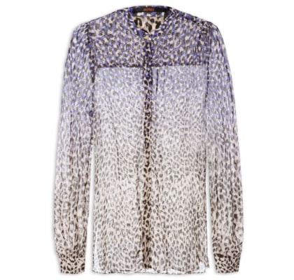Camisa Feminina Long Onça Degradê - Animal Print 