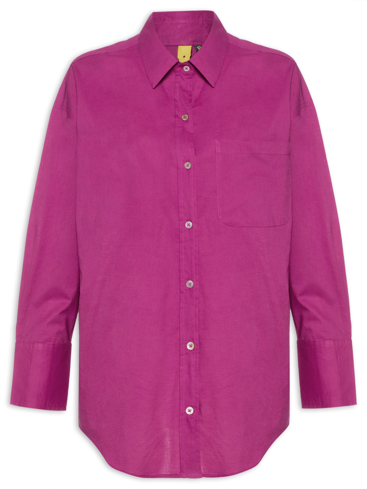 Camisa Feminina Longa Bolso Rosa Farm