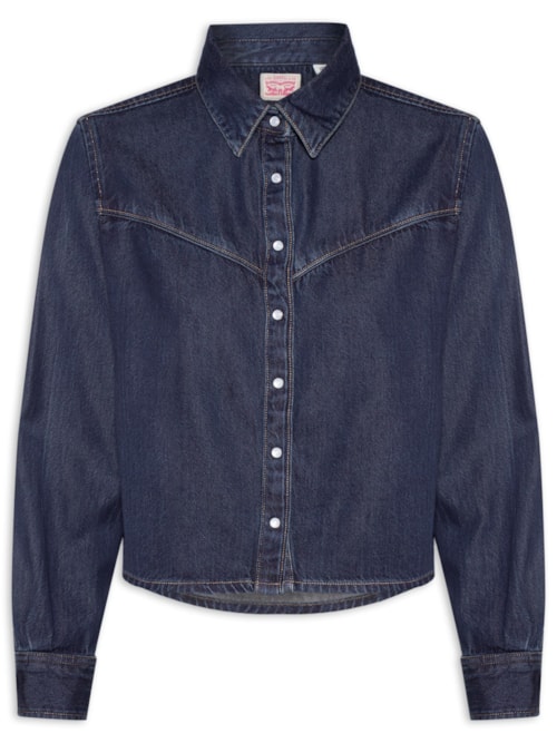 Camisa Feminina Longan Tencel Shacket - Azul