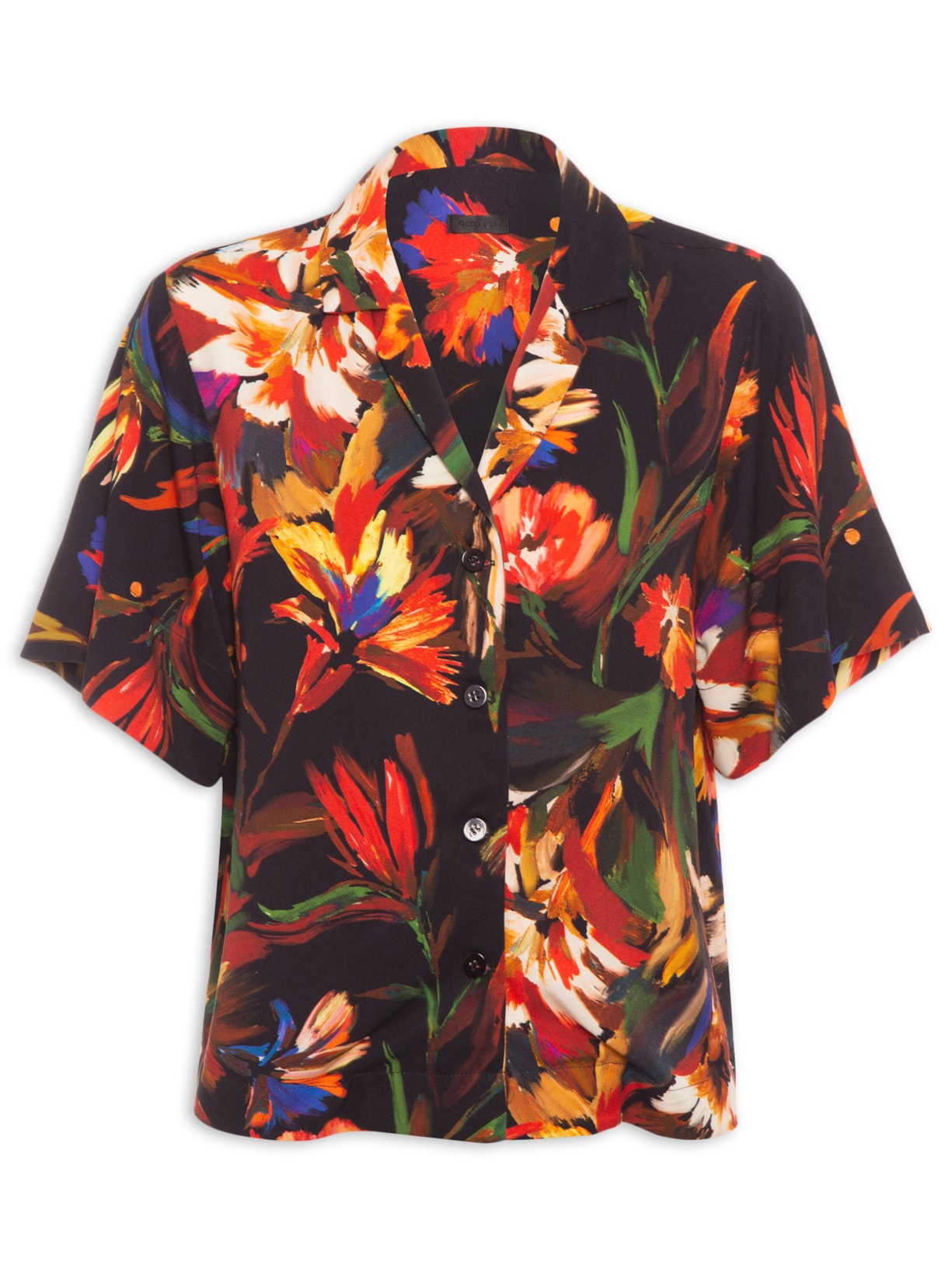 Camisa Feminina Loose Moon Garden - Preto