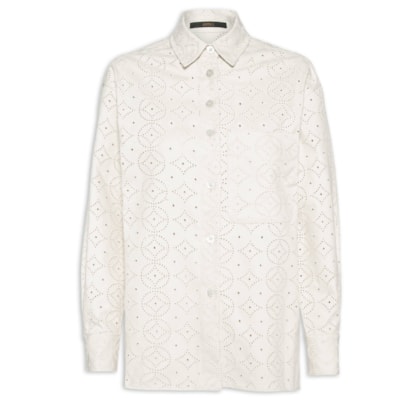 Camisa Feminina Madeira Com Bolso Frontal - Bege