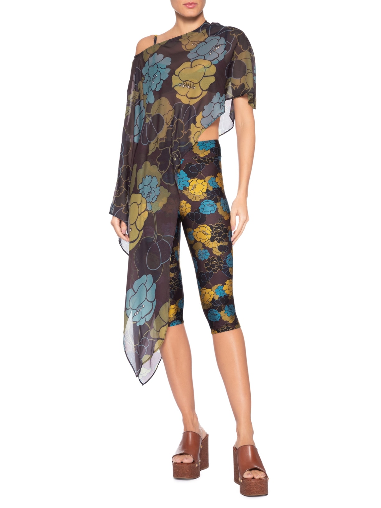 Camisa Feminina Maja Floral Bloom Azul August Swim