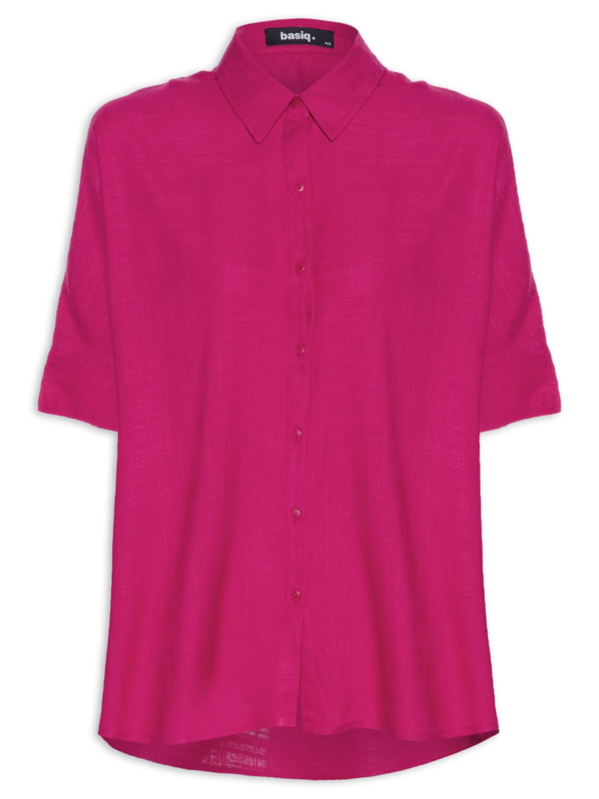 Camisa Feminina Manga 3/4 Com Detalhe - Rosa
