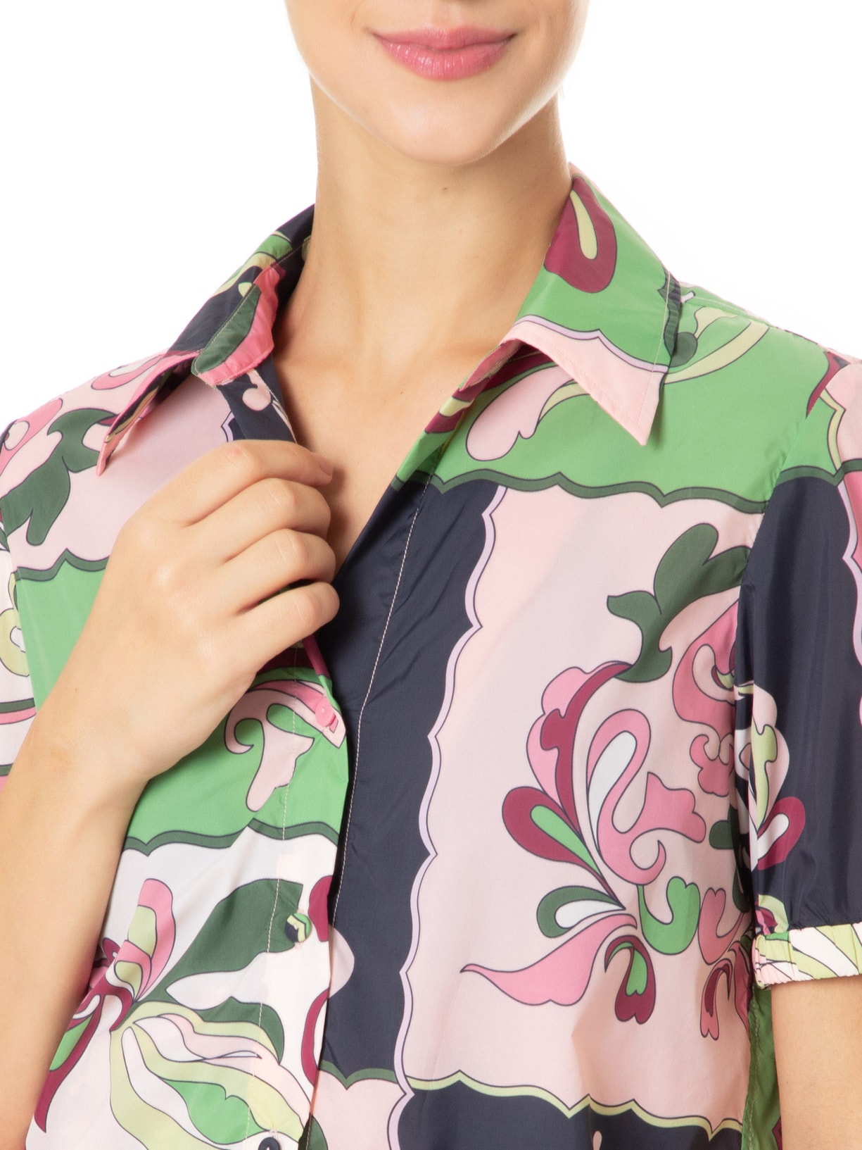 Camisa Feminina Manga Bufante Rosa Adriana Degreas
