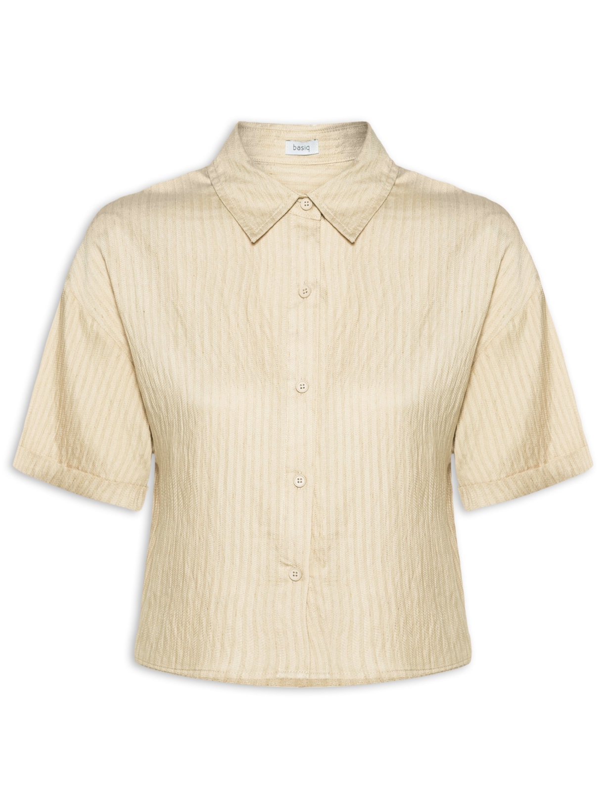 Camisa Feminina Manga Curta - Bege