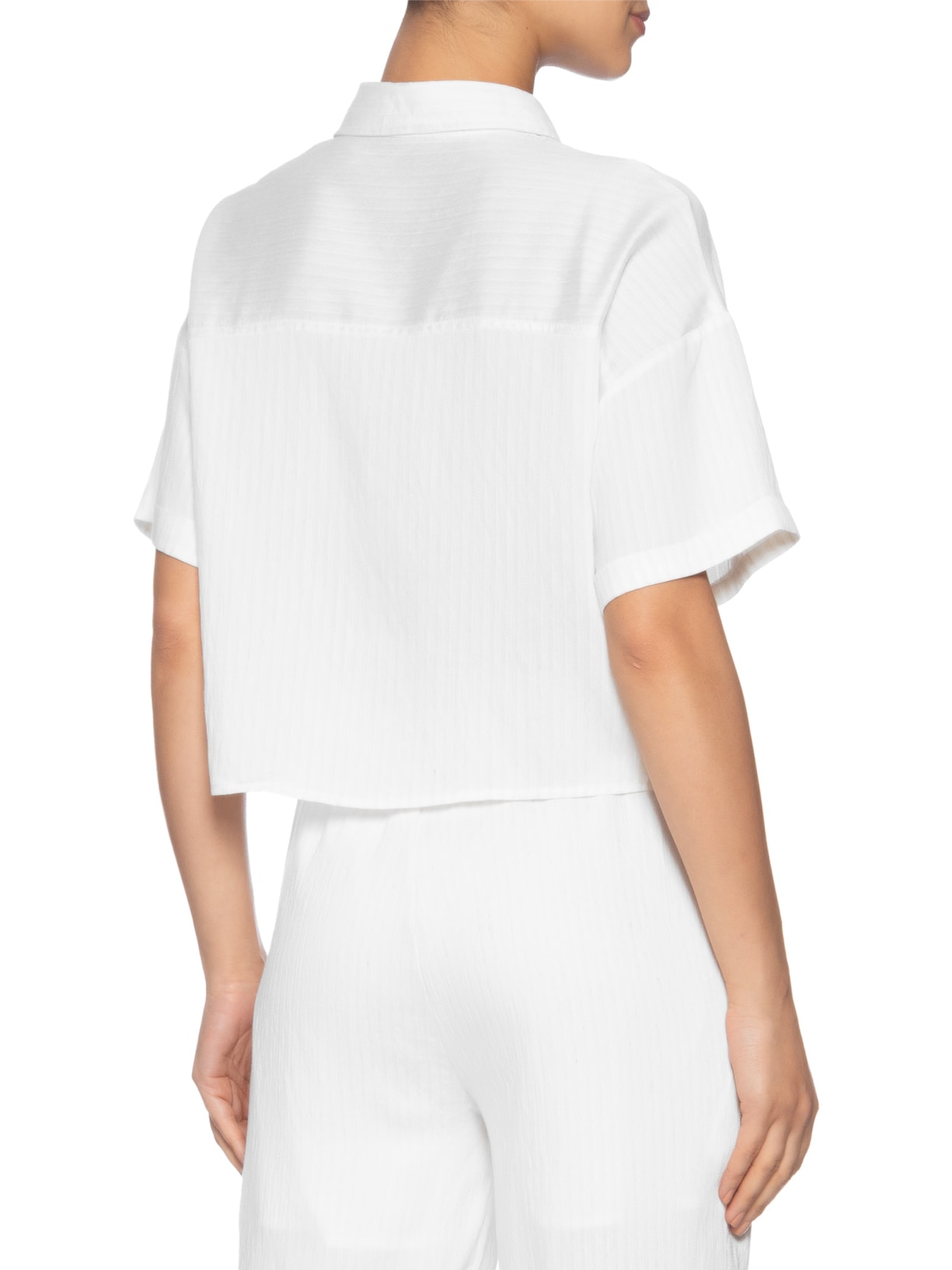 Camisa Feminina Manga Curta Branco Basiq